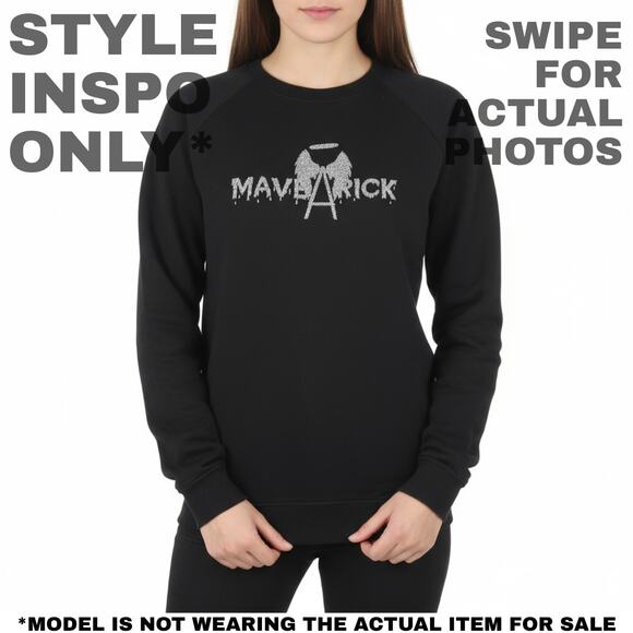 ATHLETIC WORKS MAVERICK BLACK/SILVER SWEATSHIRT SIZE M 0307 - Picture 2 of 9